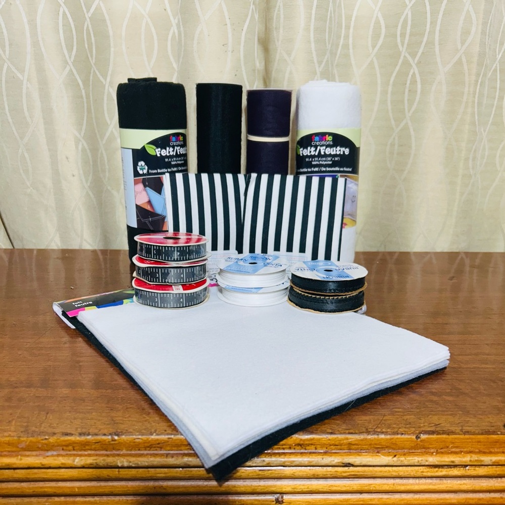 Premium Crafting Supplies Bundle - Black, Purple, Gray and White